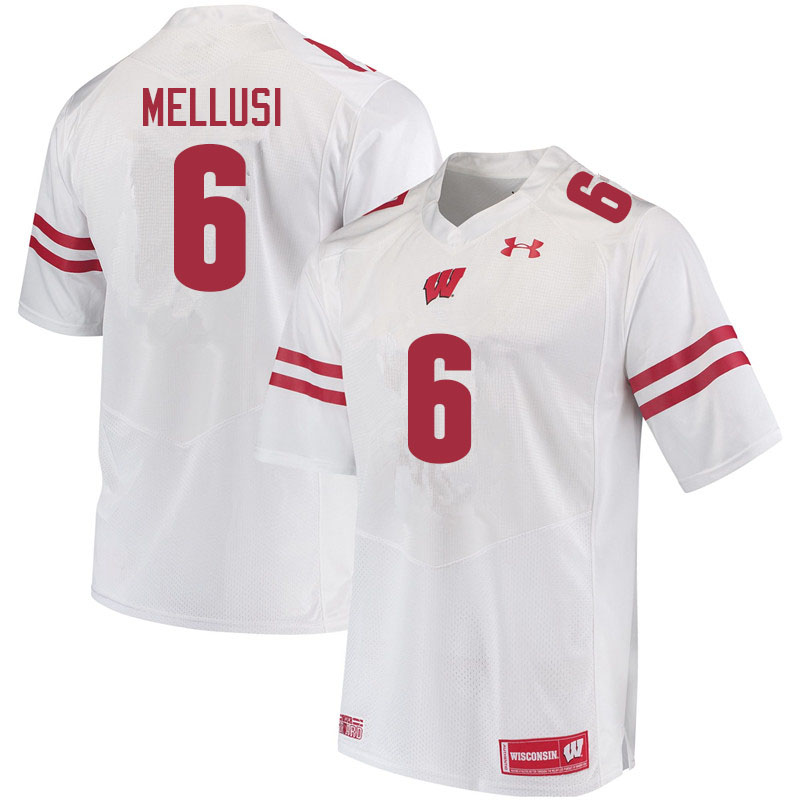 Men #6 Chez Mellusi Wisconsin Badgers College Football Jerseys Sale-White - Click Image to Close